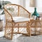 Baxton Studio Orchard Modern Bohemian White Fabric Upholstered and Natural Brown Rattan Dining Chair 203-12586 - alternate 1